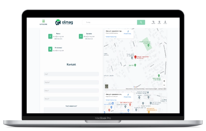 komputer ze stroną kontaktu